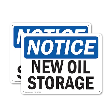 Signmission New Oil Storage, 18 in W x Rectangle, Plastic OS-2PACK-NS-P-1218-L-14334